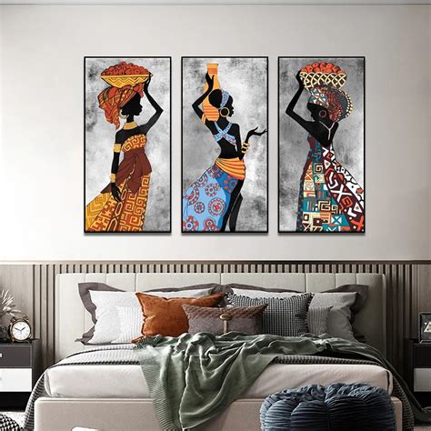 African Etnicos Tribal Art Paintings Black Women Dancing Poster Canvas