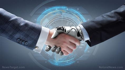 Cropped Artificial Robot Handshake Human Technology Automation Concept