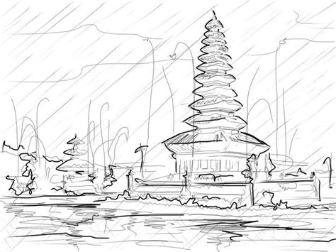 Sketch Of A Temple In Bali By Podosuko On Deviantart Bali Temple