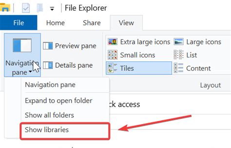 Как включить библиотеки в Windows 10