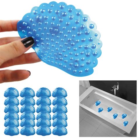 24 Set Compact Non Slip Safe Shower Treads Bathtub Stickers Decals Applique Blue Ebay