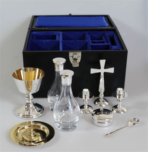 Communion Set 9 Piece Silver Plated Deluxe Gilded Mary Collings
