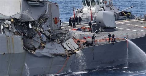 Badly Damaged Us Navy Destroyer Uss Fitzgerald Taking On Water As At