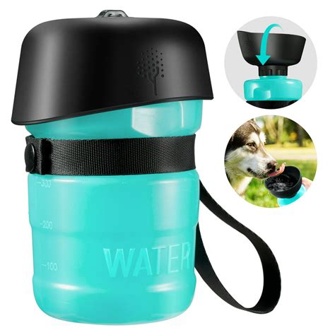 Langria Portable 2 In 1 Dog Water Bottle Foldable Pet Water Bottle