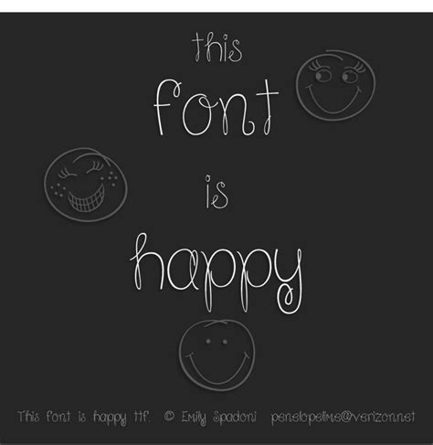 Because I Am Happy Font Designed By Emily Spadoni