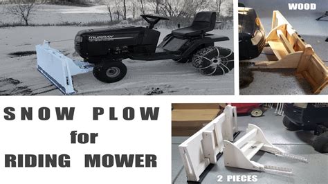 Homemade Snow Plow For Lawn Tractor Riding Mower Plow Youtube