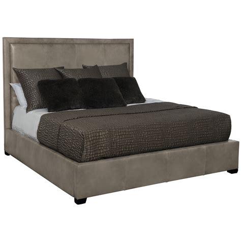 Bernhardt Interiors Morgan Queen Leather Upholstered Panel Bed With