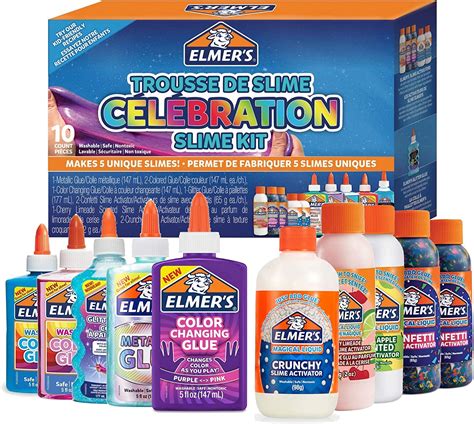 Elmers Celebration Slime Kit 10 Piece All In One Kit Mix And Match