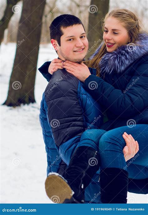 Two Young Guy And Girl On A Date Stock Image Image Of Christmas