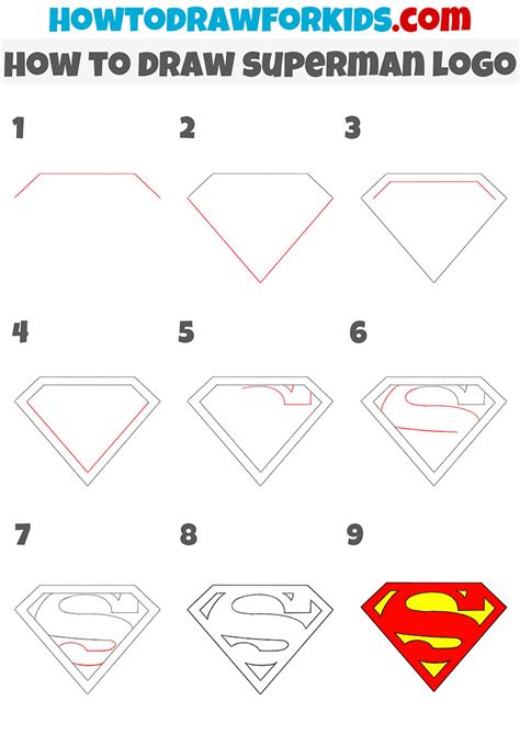 How To Draw Superman Logo Easy Drawing Tutorial For Kids