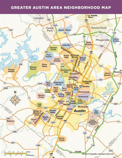 Austin Zone De Carte Carte De La Région Daustin Texas Usa