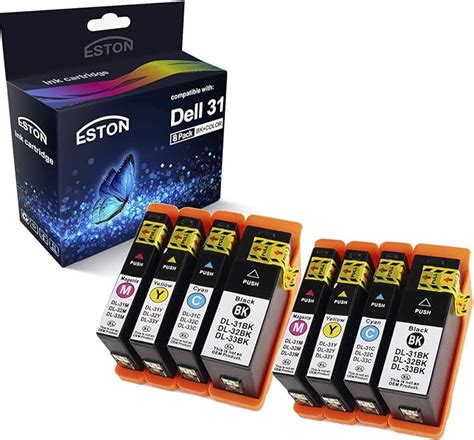 Eston 8 Pack For Dell Series 31 Black And Series 31 Color