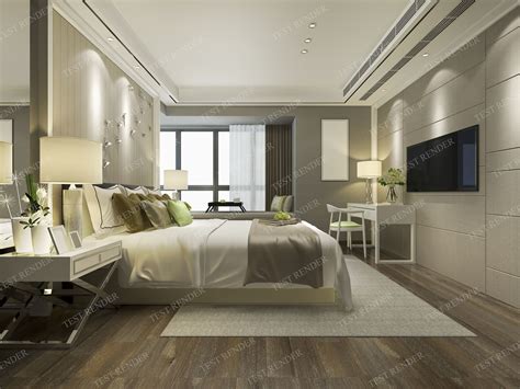 3d Model Luxury Classic Modern Green Bedroom Suite In