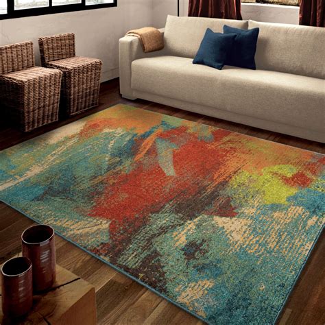 Spoleto Bright Color Abstract Impressions Multi Large Area Rug From