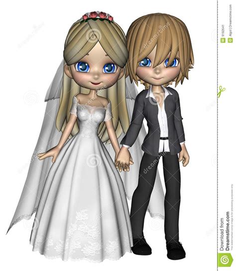 Cute Toon Wedding Couple - 1 Stock Illustration - Illustration of ...