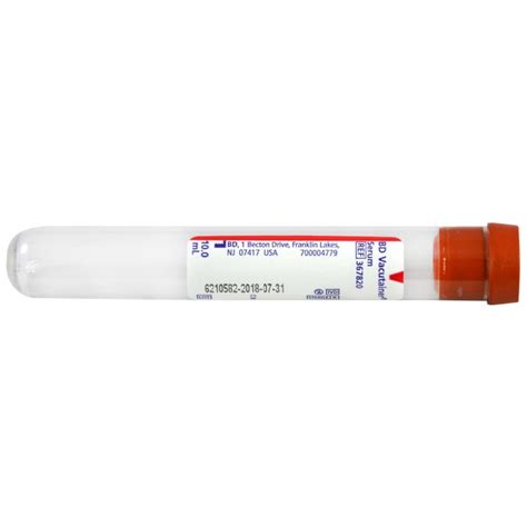 BD Vacutainer PLUS Plastic Serum Tubes 10 ML Draw With Red