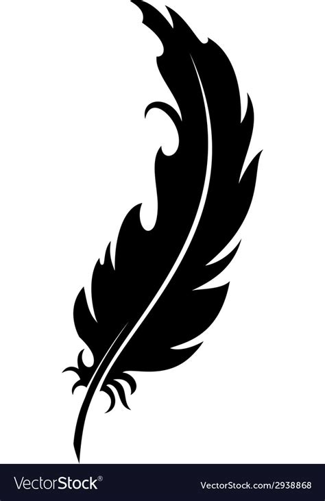 Feather Silhouette Royalty Free Vector Image Vectorstock