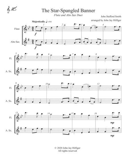 The Star Spangled Banner For Flute And Alto Sax Sheet Music Pdf
