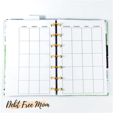 Mini Happy Planner Monthly View Undated Printable Inserts Etsy Uk