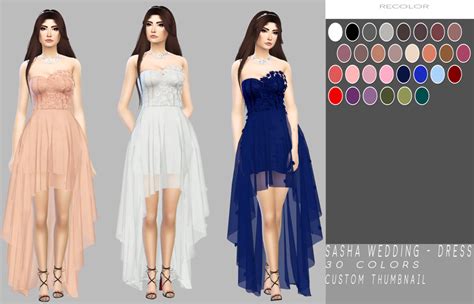 Sasha Wedding Dress Cas Standalone Recolor Custom Thumbnail 30 Colors