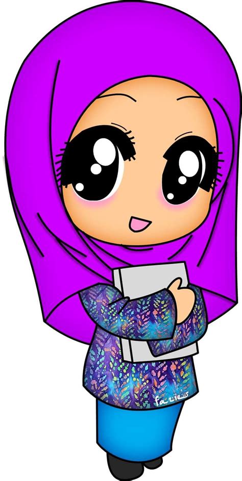 Anime Muslim Islamic Cartoon Doodle Girl