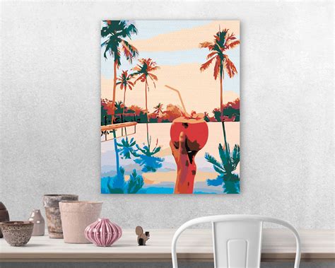 Tropical Vacations Paint By Numbers Diy Kit Painting By Number Art