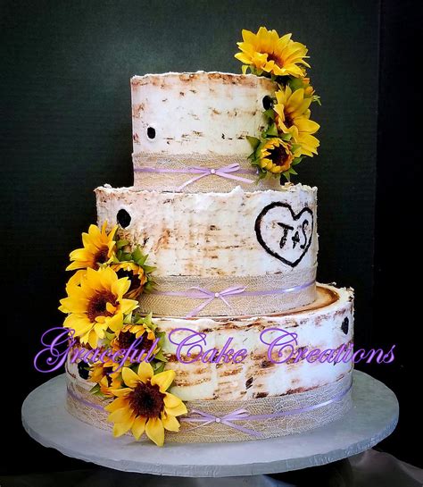 Rustic Birch Bark Wedding Cake With Burlap And Lace Accent Flickr