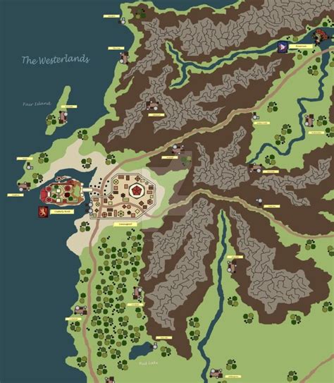 Westeros Map The Westerlands By Jurassicworldfan On Deviantart