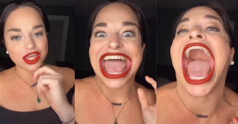 people on tiktok are obsessed with this woman s giant mouth