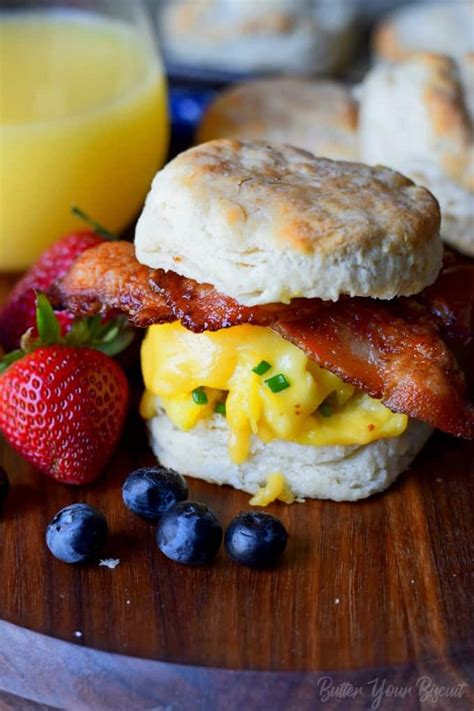 Bacon Egg And Cheese Biscuit Sandwich Butter Your Biscuit