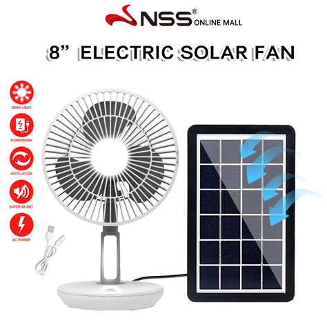 Nss Solar Fan Rechargeable Fan 8 Solar Portable 35w Solar Panel