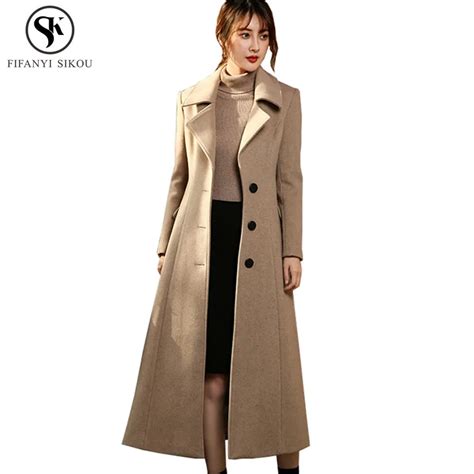 2018 Winter Coat Women High End Wool Coat Classic Single Breasted Thick