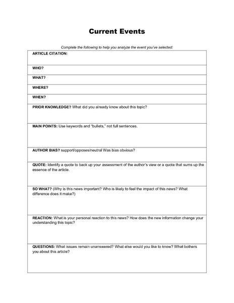 Ocean And Weather Current Event Worksheet