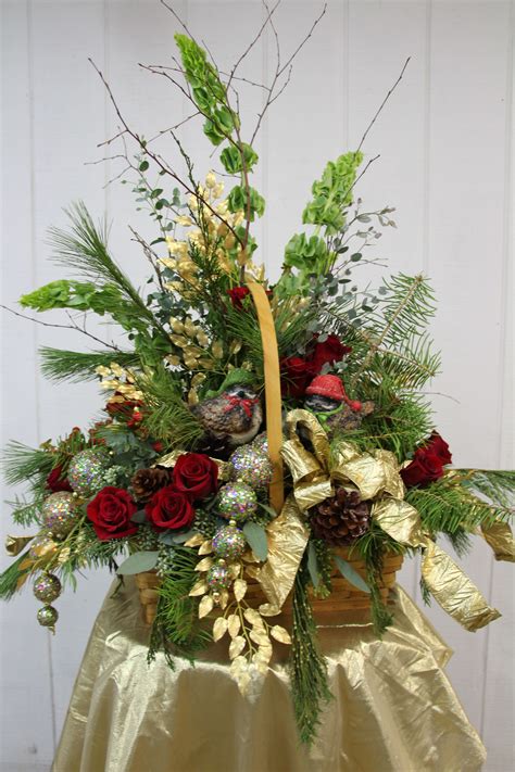 Beautiful, Large fresh flower funeral arrangement in a basket. With