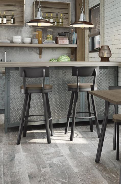 5 out of 5 stars. Amisco's Lauren Swivel Counter Stool w/ Distressed Wood Seat
