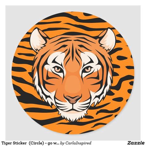 Tiger Sticker Circle Go Wild Tigers Zazzle Tiger Painting