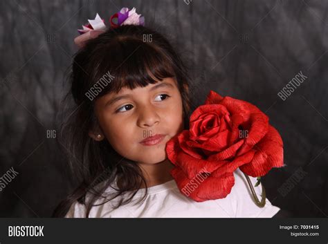 Girl Red Rose Image And Photo Free Trial Bigstock