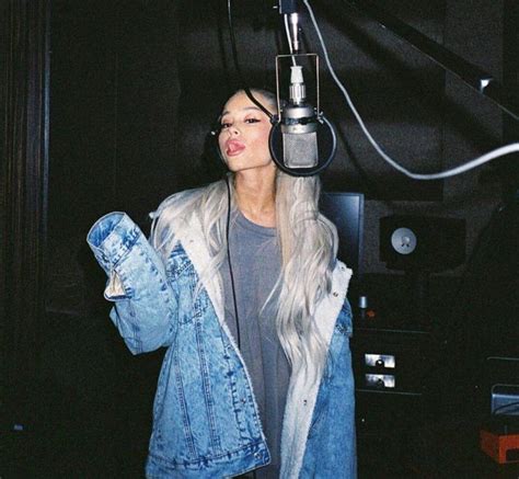 Cute Photo Of Ariana Grande In The Studio Recording Her Latest Album P