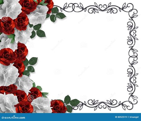 Wedding Border Red Roses Ornamental Stock Illustration Illustration