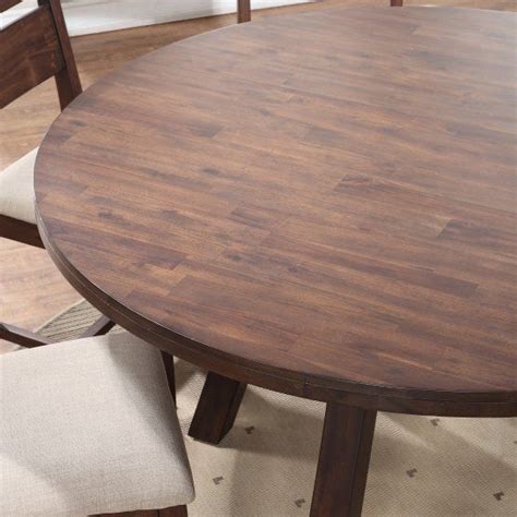 Modus Portland Solid Wood Round Dining Table Medium Walnut Round