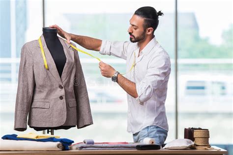 The Young Tailor Working On New Clothing Design Stock Image Image Of