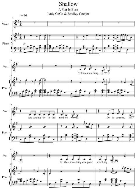 Lectuepubgratis es una web de libros digitales gratis epub y pdf. Lady GaGa — Shallow sheet music 7 pages PDF Bradley Cooper ...