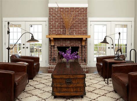 Modern Living Room With Brick Fireplace I Am Chris