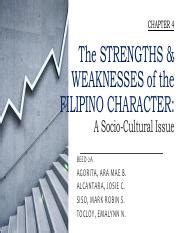 Strengths And Weaknesses Of The Filipino Character Pdf Chapter The