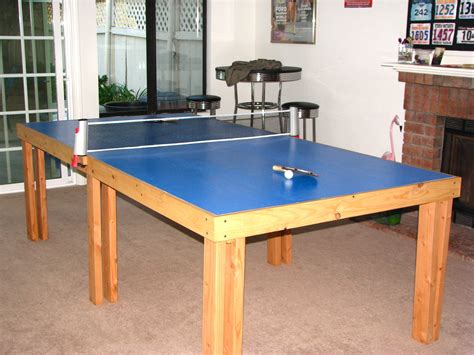 Ping pong tables can be expensive and for some people buying one isn't possible. Our homemade ping-pong table. Spent less than 120 for all the supplies and the net, paddles and ...