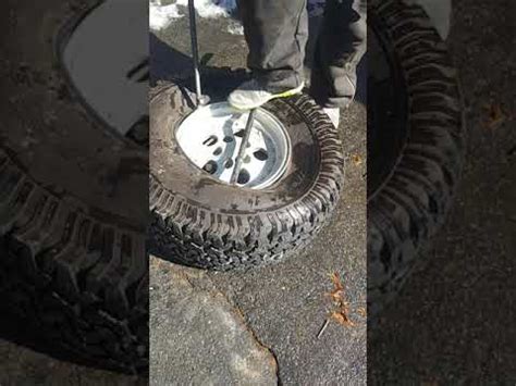 One more thing, you have to distance the three tire irons equally apart from tire rim. (DIY Replacing Tires) Step 2 Removing a tire from rim with ...