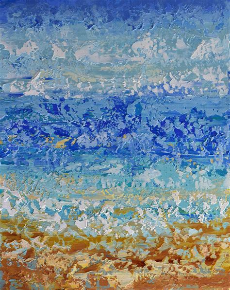Beach Abstract Original Painting On Canvas Acrylic 16x20 Olga
