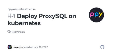 Deploy Proxysql On Kubernetes · Issue 4 · Ppyosu Infrastructure · Github