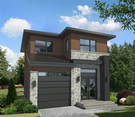 Compact Two Story Contemporary House Plan Pm Architectural