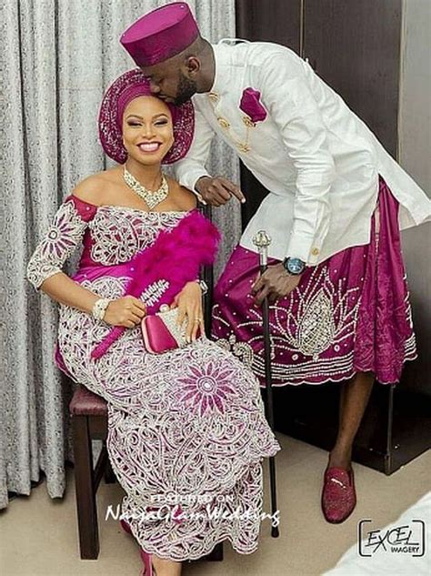 Couple Matching Igbo Traditional Wedding Attire For African Wedding Nigerian Wedding Peach